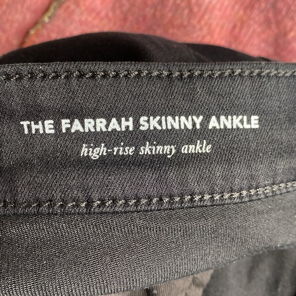 AG The Farrah High Rise Skinny Ankle Jeans in Super Black Size 30 NWT - Picture 6 of 8